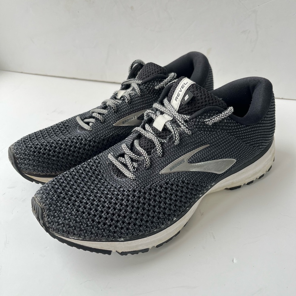 Brooks Reveal 2 Black Gray Athletic Running Sneakers Size 9.5 - Picture 2 of 12
